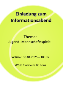 Informationsabend Jugend-Mannschaftsspiele